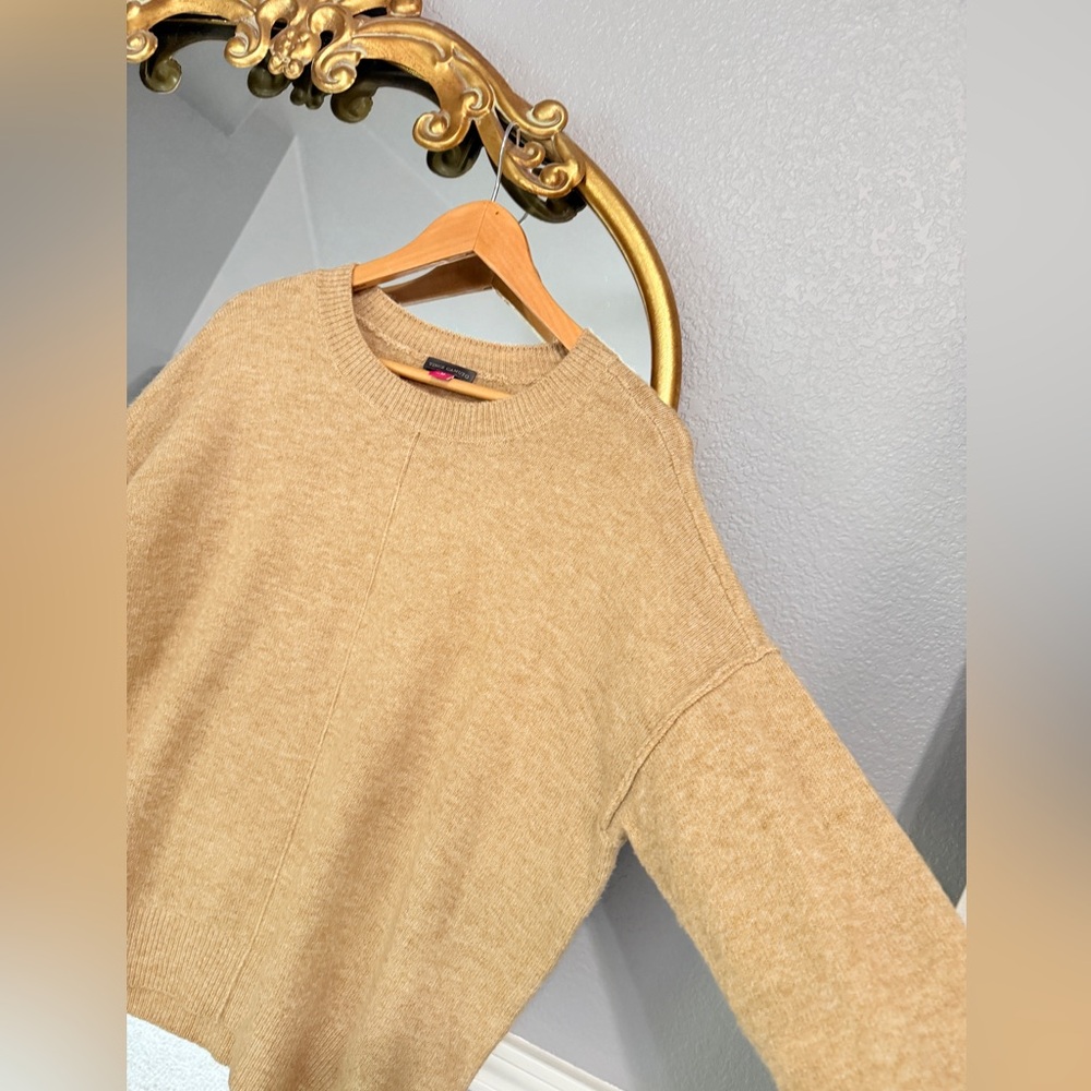 Vince Camuto Women’s Tan Pullover Crewneck Oversized Sweater in Latte Heather M - Picture 4 of 6